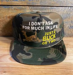 Hat is brand new. Never worn or used. Hat is adult size. Check out pictures to see what you get. Free shipping inside the USA. Hat will be shipped in a box. Trucker Hat Ideas, Camo Trucker Hat, Hunting Camo, Wardrobe Goals, Puff Print, Vintage Cap, Vintage Mickey Mouse, Collar Tshirt, Black Cap