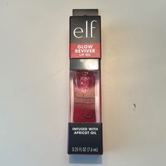 Elf Glow Reviver Lip Oil, Infused With Apricot Oil, Color Is Red Delicious Hard To Get Elf Lip Oil, Elf Glow, Dream Products, Hippie Nails, Wishlist 2024, Oil Color, Elf Makeup, Apricot Oil, Lip Balm Gloss