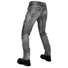 Designed for the ultimate protection on the road, our Motorcycle K-2 Stretch Denim Riding Jeans are made with stretchable polyester and cotton fabrics, woven with stretch denim that provides superior tear-resistance. Stay safe and stylish with these jeans that offer both functionality and fashion. CE Certified Knee Hip Protective Pads ⇨ The knee and hip pads are detachable and easy to mount. Insert them into their special pockets for added protection on the road. Reinforced Stitching ⇨ The pants feature reinforced stitching in critical areas to strengthen the connected parts. Knee and Lower Back Stretchable Pleats ⇨ The pleats on the lower back and on the knee contribute to the jeans’ stretchiness. Pursue that active lifestyle! Don’t let your pants restrict you from the things you want to Biker Style Denim Jeans For Biker Events, Biker Jeans For Biker Events, Fitted Biker Jeans For Biker Events, Fitted Straight Leg Jeans For Outdoor, Moto Style Fitted Jeans For Biker Events, Casual Fitted Jeans For Biker Events, Outdoor Fitted Cotton Jeans, Urban Denim Jeans For Outdoor, Motorcycle Jeans