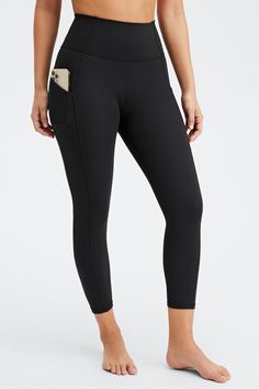 Oasis PureLuxe High-Waisted Capri Fabletics black female Activewear >> Womens >> Bottoms >> Leggings >> Capris PureLuxe regular Yoga and Studio 4-Way Stretch/Chafe-Resistant/External Pockets/Moisture-Wicking/Pockets/UPF Protection Buttery-soft pocket style in PureLuxe Black Moisture-wicking Capris For Yoga, Black Yoga Capris With Pockets, Black Workout Capris With Pockets, Black Athleisure Capris With Pockets, Sporty High-waist Workout Capris, Sporty High-waist Capris For Workout, Sporty High Waist Capris For Workout, High Waist Athleisure Capris For Sports, Yoga Capri Activewear With Elastic Waistband