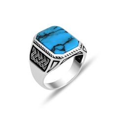 ★Item Details• Gender : Male / Female• Material : 925K Sterling Silver• Total weight : 10 Grams• Gemstone : Turquoise Stone✔ Ready to Ship in 1-2 Business Days ..✔ Shipped to the Worldwide 1-5 business days with free shipping...✔ The product will be sent to you with a handmade wooden box to avoid any damage during shipping...✔ Visit our store, browse other Men's jewelry, silver and gold collections, and find the perfect piece you're looking for... Square Geometry, Emerald Stone Rings, Turquoise Men, Flower Rings, Men Party, Silver Turquoise Ring, Punk Accessories, Ring Trends, Natural Gemstone Ring