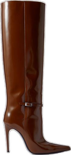 Leather Knee Boots, Saint Laurent Shoes, Boots Knee, Brown Boots, Net A Porter, Knee High Boots, Women Collection, Knee Boots, Luxury Design