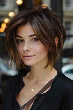 60 Shaggy Bob Hairstyles for Modern Elegance. Number 53 Is Unmissable! Rich Girl Hair, 2024 Haircuts, Dark Chocolate Brown Hair, Long Hair Cut Short, Hairstyles 2024, Shaggy Bob, Blending Gray Hair, Summer Hair Color