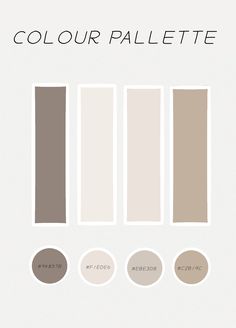 the color palette is neutral and has four different shades to choose from, including brown, beige