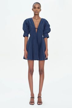 Steph Dress - Blue | SIMKHAI Summer 25, Dress Blue, Midnight Blue, Occasion Wear, Blue Dresses, Couture, Dresses, Blue