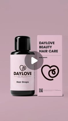 a bottle of daylov beauty hair drops next to a box on a pink background