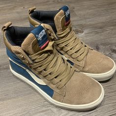 Vans The North Face Sk8 Hi Skate Shoes High Top Tan Green Suede  Size 7 Fye Shoes, High Top Sneakers Men, Vans Sneakers Men, Shoe Designs, Kicks Shoes, Black Pants Casual, Swag Shoes, Shoes High, Sk8 Hi