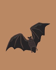 a bat flying through the air on a brown background