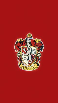 an image of a red background with the crest of a harry potter hogwarts house