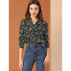 This floral-printed blouse will see you through the season in style. Floral prints and the boy's silhouette go into your wardrobe with this shirt which is softened with long sleeves and a floaty shape. In a pretty floral print, this long-sleeve blouse provides an option that could be dressed smartly for work or made casual for the weekend. With a button front and a classic collar, this blouse could be paired with your jeans or tucked into wide-leg culottes for a versatile look. Casual Floral Print Button-up Blouse, Classic Floral Print Button-up Shirt, Winter Floral Print V-neck Top, Relaxed Fit Floral Print Button-up Blouse, Boy Silhouette, Multicolor Floral Print Button-up Shirt, Chiffon Wrap, Cowl Neck Long Sleeve, Popular Color