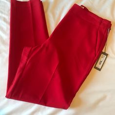 Brand New Red Dress Pants. New With Tags. Size 12 Tall. Classic Red Wide Leg Bottoms, Classic Red Trousers, Tailored Classic Red Pants, Tailored Red Dress Pants For Formal Occasions, Classic Tailored Red Pants, Classic Formal Red Pants, Classic Red Formal Pants, Tailored Classic Red Bottoms, Tailored Red Wide Leg Pants