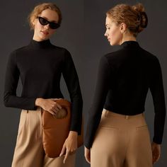 Online Exclusive. Sold Out. Style No. 78346723; Color Code: Polyester, Elastane Pullover Styling Machine Wash Imported Ribbed Texture Dimensions 17"L 14” Pit To Pit Fitted Black Turtleneck Top, Black Fitted Turtleneck Top, Black High Neck Classic Top, Classic High Neck Black Top, Classic Black High Neck Top, Trendy High-neck Top For Workwear, Trendy High Neck Tops For Workwear, Trendy High Neck Top For Work, Fitted Black Top For Fall