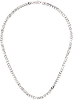 Curb chain necklace in rhodium-plated brass. · Logo-engraved lobster-clasp fastening · L19.5 Supplier color: Silver Curb Chain Necklace, Curb Chain, Silver Pendant Necklace, Rhodium Plated, Silver Necklaces, Womens Jewelry Necklace, Lobster Clasp, Jewelry Collection, How To Find Out