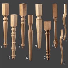 the different types of wooden balconies are shown in this image, with numbers and measurements