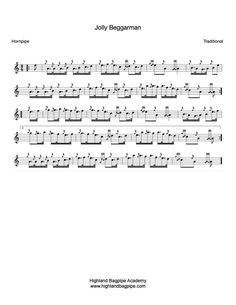 Jolly Beggarman Bagpipe Sheet Music - Learn to play bagpipe tune Jolly Beggarman Online Learning