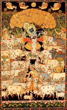 Shreenathji Pichwai Painting, Radharani Painting, Shreenathji Wallpapers, Shreenathji Painting, Krishna Radhe, Mughal Art Paintings, Spiritual Paintings, Pichwai Paintings, Indian Painting