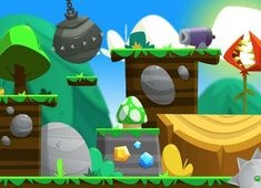 an image of a video game scene with various objects in the foreground and on the background