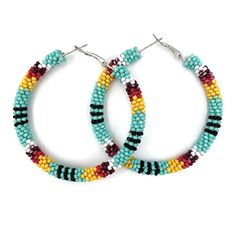 PRICES MAY VARY. Southwestern Navajo Pattern Seed Beaded Hoop Earrings 2 by 2 inches Approximately 0.3 ounces Easy friction push back stud post Southwestern Navajo Pattern Seed Beaded Hoop Earrings Native Beaded Earrings Round, Simple Bead Earrings, Beaded Hoop Earring, Native Beaded Earrings, Seed Bead Bracelet Patterns, Navajo Pattern, Native Beading, Seed Bead Jewelry Patterns, Beaded Earrings Diy