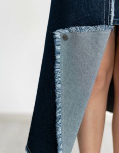 Wrap skirt is made from summer denim, A-line silhouette. In front there is a decorative scent, a zipper on the back. There are pockets.Product parameters:XS at the waist 24in/61.5 cm, at the hips 38in/97 cmS at the waist 26in/65.5 cm, at the hips 39,8in/101 cmM at the waist 27,4in/69.5 cm, at the hips 41,4in/105 cmML at the waist 29in/73.5 cm, at the hips 43in/109 cmLength from the waist to the back 35,4in/90 cmLength from the side 33in/84 cm.The model is wearing an XS size. Model's height: 168 Midi Denim Skirt, Midi Denim, Summer Denim, Denim Midi Skirt, Fast Fashion, Wrap Skirt, Fashion Models, Denim Skirt, A Line