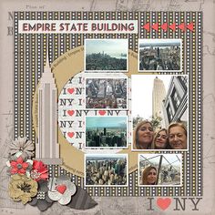 a collage of photos from the empire state building