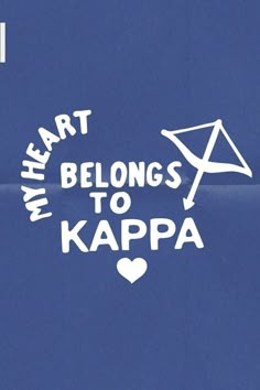 there is a sticker with the words heart belongs to kappa