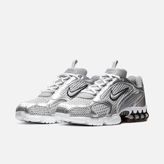 Style No. CJ1288-001 Color: Light Smoke Grey/Metallic Silver/Black First released in 2003, the Nike Air Zoom Spiridon Cage 2 is as relevant today as it was back in the day. Featuring OG design lines and a caged Zoom Air unit, it gives you a responsive ride with early 2000's style. Nike Air Zoom Spiridon Cage 2 Men's Shoes. Nike Air Zoom Spiridon Cage 2, Shoes Reference, Nike Air Zoom Spiridon, Ideal Male Body, Early 2000s Style, 11th Grade, Preppy Shoes, Pretty Shoes Sneakers, Fresh Shoes