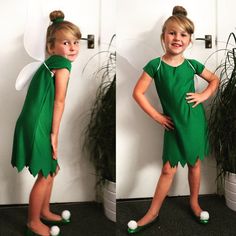 Tinkerbell Costume Diy, Tinkerbell Costume Kids, Diy Tinkerbell Costume, Easy Kids Costumes, Tinkerbell Outfit, Book Characters Dress Up, Book Day Ideas, World Book Day Costume, Book Week Ideas