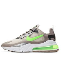 Nike Air Max 270 React 'Moon Particle Electro Green' CQ4598-231 (SNKR/Unisex/Low Top/Air Cushion) 270 Nike, Green Moon, Nike Air Max 270 React, Air Max 270 React, 270 React, Nike Air Max 270, Air Max 270, Stylish Sneakers, Low Top