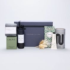 Our Revive & Thrive gift box is filled with luxurious products to help your recipient create a spa-like retreat in the comfort of their own home. Heal dry hands with this nourishing hand cream from Maison Louis Marie and keep feet warm and cozy with our 100% cashmere socks. We’ve also included Nemi’s organic English Breakfast tea, dark mint chocolate from British chocolatiers, Rococo, and an energizing Revival Tonic Mist from Spritz Wellness in London. Perfect for birthdays, Mother’s Day, or anyone who deserves a relaxing retreat. This luxury gift box includes: Spritz Wellness London Revival Aromatherapy Spray Maison Louis Marie No. 9 Hand Cream 100% Cashmere Socks Organic Nemi English Breakfast Tea Evermore London Grove Candle Rococo Peppermint Chocolate Bar Small Dried Floral Arrangement Aromatherapy Spray, Peppermint Chocolate, English Breakfast Tea, Cashmere Socks, English Breakfast, Breakfast Tea, Chocolate Peppermint, Dried Floral, Luxury Gift Box