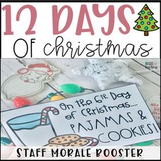 twelve days of christmas on the front cover of a book with an image of a cookie