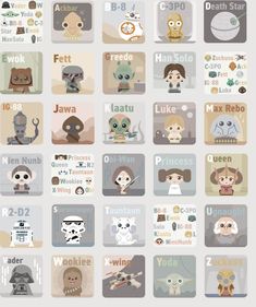 the star wars characters are depicted in this poster, which is also available for use as wallpapers