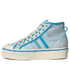 GX4604 Adidas Nizza Platform, Blue Pantone, Adidas Nizza, Mid Shoes, Blue High Tops, Hot Sneakers, Platform Sneaker, Shoes Sneakers Adidas, Adidas Yeezy