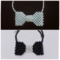 Beautiful women glass pearl bow tie necklace. Elegant wear for ladies! You can find a nice pearl handbag in my shop. https://www.etsy.com/listing/1788793137/pearl-handbag-bead-luxury-bag-pearl * Dimensions of the necklace: Length of the necklace: 48 cm (18.9 in) including clasp. If you want  different length, please write me. Length of the bow tie: 10.5 cm (4.13 in), width of the bow tie: 5 cm (1.97 in) * Description of the necklace: This elegant jewelry is made of 6 mm diameter round, glass pea Beaded Bow Tie, Bowtie Necklace, Pearl Handbag, Elegant Wear, Tie For Women, Pearl Bow, Tie Necklace, Necklace Elegant, Luxury Bag