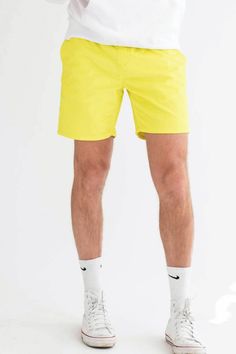 Neon Yellow Corduroy Shorts Yellow Shorts Outfit, Shorts Outfit Men, Neon Yellow Shorts, Mens Shorts Outfits, Corduroy Shorts, Shorts Outfit, Yellow Shorts, Mens Fashion Summer, Colorful Style