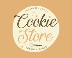 the logo for homemade cookies cookie store, freshly baked and ready to be eaten