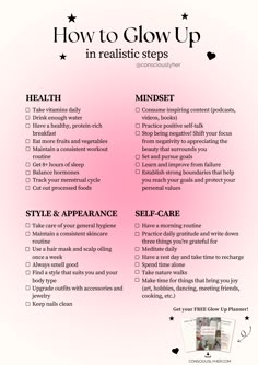 Elevate your lifestyle with our 'That Girl Checklist' - the definitive guide to your 2024 glow up. Embrace healthy habits and unlock your full potential in this new era of self-discovery. Manifest your dream self through a blend of aesthetics, wellness, and beauty secrets. Let's embark on this journey together and redefine what it means to be 'that girl'. 2025 Level Up, It Girl Checklist, Birthday Glow Up List, It Girl Guide, That Girl Checklist, How To Be That Girl, Self Improvement Aesthetic, Guided Journal Prompts, Productive Tips