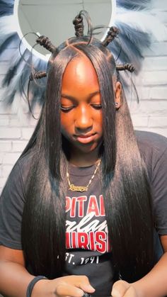 Cute Hairstyles For Black Women Weave, Freaknik Hairstyles Black Women, Birthday Wig Styles, Wig Inspo Black Women, Wig Hairstyles Straight Hair, Wig Install Hairstyles, Braided Hairstyles For Black Women Cornrows, Sew In Hairstyles