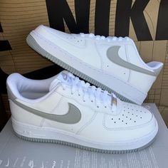 New Air Force 1 '07 Men's White Light Smoke Grey Fj4146-100 Brand New With Box Box Has No Lid Authentic Mens Nike Air Force 1, White Nike Air Force 1 Sports Shoes, Shoes Snapchat Story, Nike Air Force 1 Fade-resistant Lace-up Shoes, Nike Air Force 1 Gray And White, White Casual Nike Air Force 1 Fade-resistant, Air Force Men, Air Force 1 Men, Nike Air Force 1 Gray Low-top