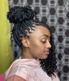 Boho Knotless Braids Bob With Color, Bob Knotless Box Braids, Boho Knotless With Bow, Knotless Boho Braids With Bow, Bob Knotless Braids, Boho Knottles Braids, Boho Knotless Braids Bow Style, Boho Bob, Side Swept Braid