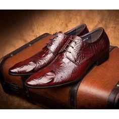 Introducing the AlliLuxe Pointed Toe Alligator Texture Brogue Dress Shoes, crafted with genuine cow leather and designed to exude luxury and elegance. With a solid pattern and a pointed toe shape, these shoes offer a sleek and polished look that is sure to turn heads. Embrace sophistication and make a statement with these exquisite shoes, perfect for any occasion. Walk With Confidence, Crocodile Shoes, Brogue Shoes, Casual Everyday, Travel Backpack, Polished Look, Solid Pattern, Everyday Style, Signature Style