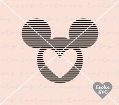 mickey mouse svg cut file for cricut and silhouette, with the word love in