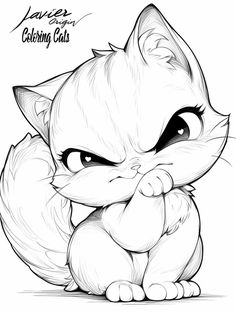 Kawaii Coloring Pages, Watercolor Pencil Art, Coloring Pages Adult, Valentine Coloring Pages, Nose Drawing, Cat Art Illustration, Cars Coloring Pages, Illustration Art Drawing