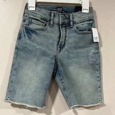 Gap Boys Light Wash Denim Shorts. Nwt. Size 6. Light Wash Denim Shorts With Clasp Closure And Adjustable Waist. Frayed Hem. Three Front And Two Back Pockets. Brand New! Smoke-Free, Pet-Free Home. Gap Denim Jean Shorts, Gap Denim Shorts In Medium Wash, Gap Blue Jean Shorts For Summer, Trendy Gap Denim Jean Shorts, Gap Blue Jeans For Summer, Gap Denim Jeans For Summer, Trendy Denim Jean Shorts By Gap, Gap Denim Jean Shorts In Medium Wash, Gap Denim Jean Shorts Medium Wash