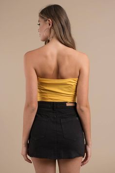 Stay Sweet In The Wasted Times Marigold Strapless Wrap Crop Top. Fun Times Await In This Strapless Crop Top, Featuring A Sweetheart Neckline And Lightweight Cotton Spandex Knit With A Wrap Closure. This Front Bow Top Will Look Fab With Mid Rise Jeans And Mules. Trendy Strapless Crop Top With Built-in Bra, Trendy Fitted Strapless Crop Top, Trendy Cropped Tube Top For Night Out, Trendy Crop Tube Top With Built-in Bra, Chic Stretch Bandeau Crop Top, Strapless Gold Tube Top For Summer, Chic Cotton Tube Top For Night Out, Chic Stretch Crop Top Tube, Chic Strapless Stretch Crop Top