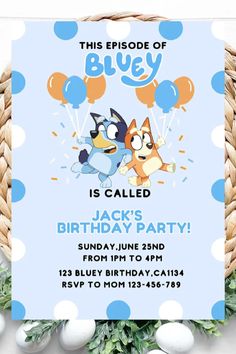 this is an image of a birthday party with cartoon characters on the front and back