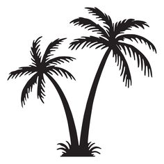 two palm trees on a white background