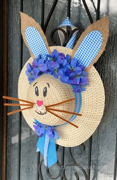 Dollar Tree Flowers, Easter Egg Wreath, Easter Hats, Easter Bunny Crafts, Bunny Basket, Bunny Hat