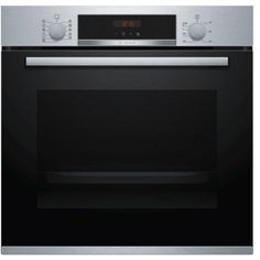 the oven is stainless steel and black