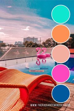 the color scheme for this pool is bright and colorful