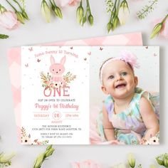 Some Bunny Girl 1st Birthday Butterfly Photo Invitation 1st Birthday Butterfly, Photo Butterfly, Photo Papillon, Birthday Butterfly, Butterfly Photo, Butterfly Invitations, Bunny Girls